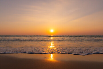 Sunset on the sea Phuket Thailand beach.