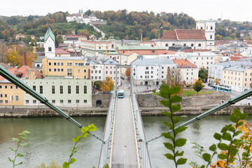 Fototapeta na wymiar Ausblick auf einen Teil der Altstadt der Dreiflüssestadt Passau