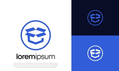 Oven Box Logo Design. Innovative high tech logo template.