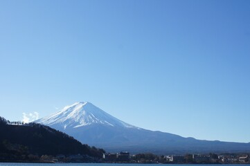 Fototapeta na wymiar 河口湖から見た富士山