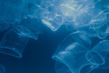 Plastic is the cause of global warming. A lot of plastic is under water. Save earth save wold save live concept.