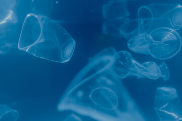 Plastic is the cause of global warming. A lot of plastic is under water. Save earth save wold save live concept.