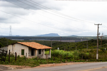Fototapeta na wymiar Xingó hydroelectric plant, located on the border between Sergipe and Alagoas.