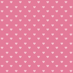 Seamless pink hearts background pattern