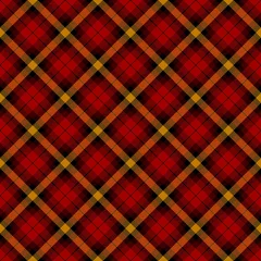 Seamless red black and gold tartan plaid background pattern