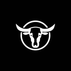 Cow head logo design vector illustration, abstract cow head logo design template vector image, circular cow head image logo