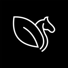 Horse logo design vector illustration, abstract horse logo design template vector image, horse line drawing logo