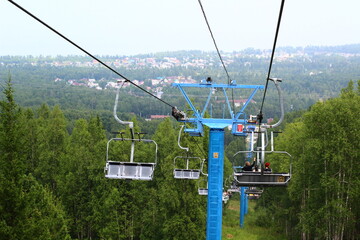 cable car in the mountains