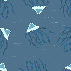 vector background - jellyfish in the sea