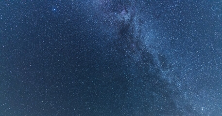Beautiful bright milky way galaxy on the dark starry sky. Space, astronomical background. Cosmos wallpaper 