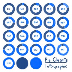Flat style circle diagram Pie charts info graphic 