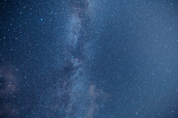 Beautiful bright milky way galaxy on the dark starry sky. Space, astronomical background. Cosmos wallpaper. Deep space