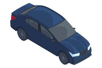 Isolated 3d urban blue car icon