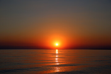 Majestic sunset on the sea