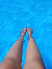 legs in the pool