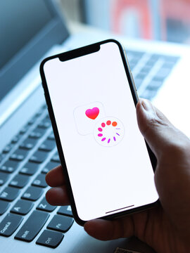 Assam, india - March 30, 2021 : Apple menstrual cycle logo on phone screen stock image.
