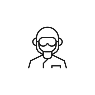 scientist wearing goggles simple line art clip art preview