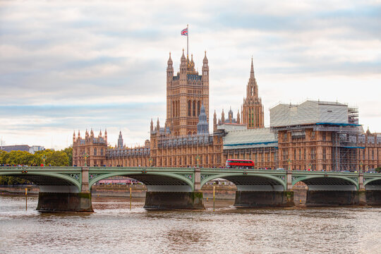 Houses of Parliament on river Thames - London, UK