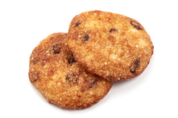 Homemade corn cookies, isolated on white background. High resolution image.