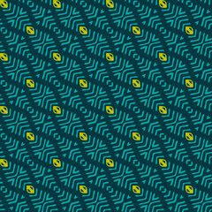 Seamless pattern with Ethnic motifs in 3 colors