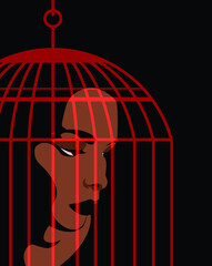 PSYCHOPATHOLOGY – MENTAL HEALTH DISORDER - woman in cage