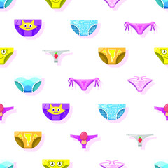 Seamless Pattern Abstract Elements Panty Underpants Wear Vector Design Style Background Illustration Texture For Prints Textiles, Clothing, Gift Wrap, Wallpaper, Pastel