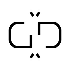 broken link icon or logo isolated sign symbol vector illustration - high quality black style vector icons
