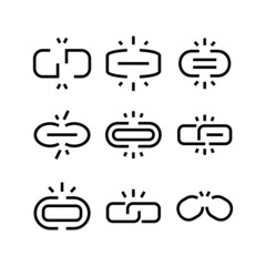 broken link icon or logo isolated sign symbol vector illustration - high quality black style vector icons
