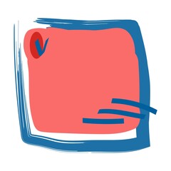 trendy shape pattern with spots in boho style. Contemporary abstract art of forms. stylish bright blue and red colors brush strokes. Logo, branding, icons for social networks