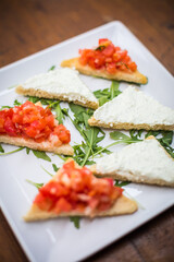 Bruschetta mix on a plate