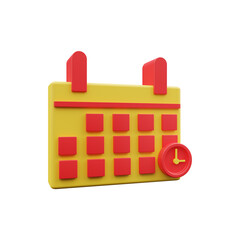 Calendar 3d icon isolated on white. 3D calendar icon. 3d rendering illustration of calendar. 3d calendar icon isolated on white