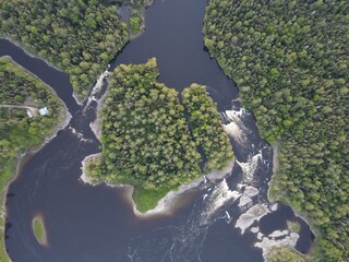 Ottawa River McCoy's Chute Island from the sky 