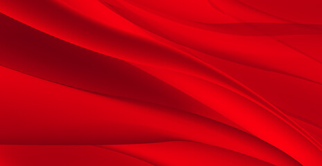 Plakat Volumetric lines on a red background - panoramic Vector background