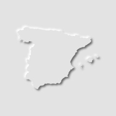 Spain map in neumorphism style, vector illustration