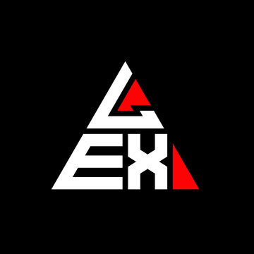 Vetor de LEX triangle letter logo design with triangle shape. LEX triangle  logo design monogram. LEX triangle vector logo template with red color. LEX  triangular logo Simple, Elegant, and Luxurious Logo. LEX
