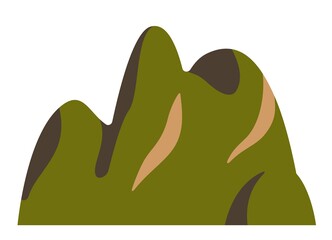 Top mountain China hill peaks vector logo silhouette illustration. Outdoor isolated sun landscape icon element. Nature travel, climbing, camping, tourism, hiking hills poster design badge.