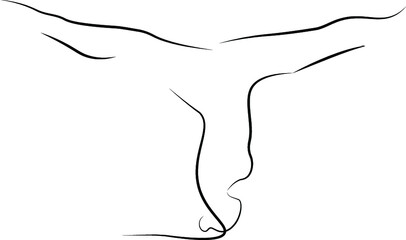 line drawing of a man in a yoga pose