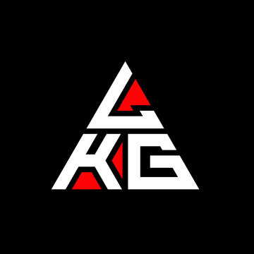 LKG triangle letter logo design with triangle shape. LKG triangle logo design monogram. LKG triangle vector logo template with red color. LKG triangular logo Simple, Elegant, and Luxurious Logo. LKG 