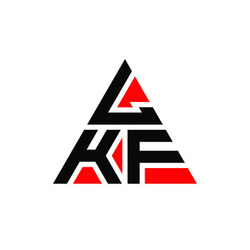 LKF triangle letter logo design with triangle shape. LKF triangle logo design monogram. LKF triangle vector logo template with red color. LKF triangular logo Simple, Elegant, and Luxurious Logo. LKF 