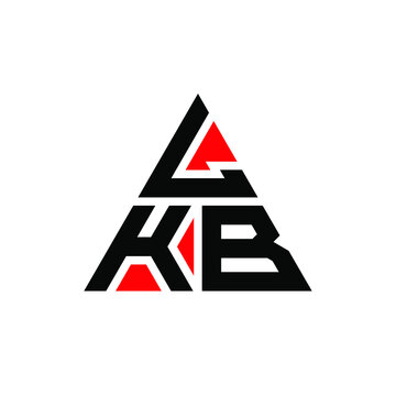 LKB triangle letter logo design with triangle shape. LKB triangle logo design monogram. LKB triangle vector logo template with red color. LKB triangular logo Simple, Elegant, and Luxurious Logo. LKB 