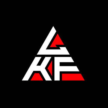 LKF triangle letter logo design with triangle shape. LKF triangle logo design monogram. LKF triangle vector logo template with red color. LKF triangular logo Simple, Elegant, and Luxurious Logo. LKF 