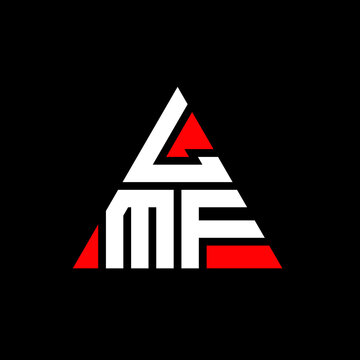 LMF triangle letter logo design with triangle shape. LMF triangle logo design monogram. LMF triangle vector logo template with red color. LMF triangular logo Simple, Elegant, and Luxurious Logo. LMF 