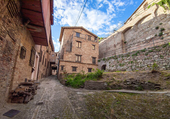 Sarnano (Macerata, Italy) - A suggestive renaissance old town in Marche region, inside the mountain natural park of Monti Sibillini. Here a view of historical center