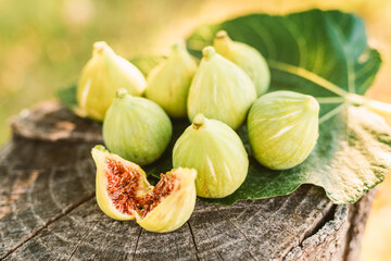 fresh figs on a leaf