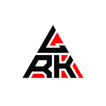 LRK triangle letter logo design with triangle shape. LRK triangle logo design monogram. LRK triangle vector logo template with red color. LRK triangular logo Simple, Elegant, and Luxurious Logo. LRK 