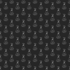 Fototapeta premium Halloween pumpkin seamless pattern. Cute cartoon pumpkins, holiday background design, vector illustration