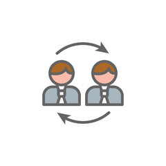 Exchange men outline colored icon. Elements of Business illustration line colored icon. Signs and symbols can be used for web, logo, mobile app, UI, UX