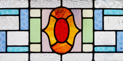 artistic stained glass window in liberty style