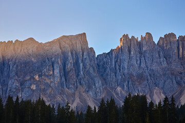 Splendid morning view from the top of Giau pass. Colorful autumn landscape in Dolomite Alps,...