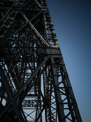 metal bridge over the river